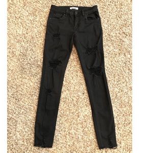 Distressed black jeans